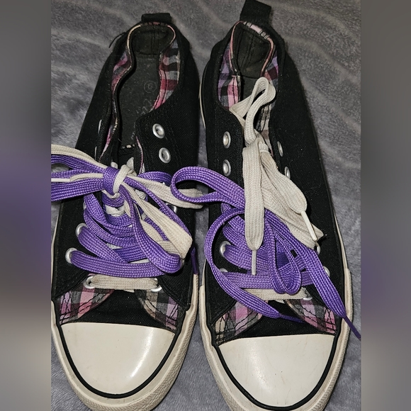 Double laced converse all star low cut plaid - Picture 6 of 6